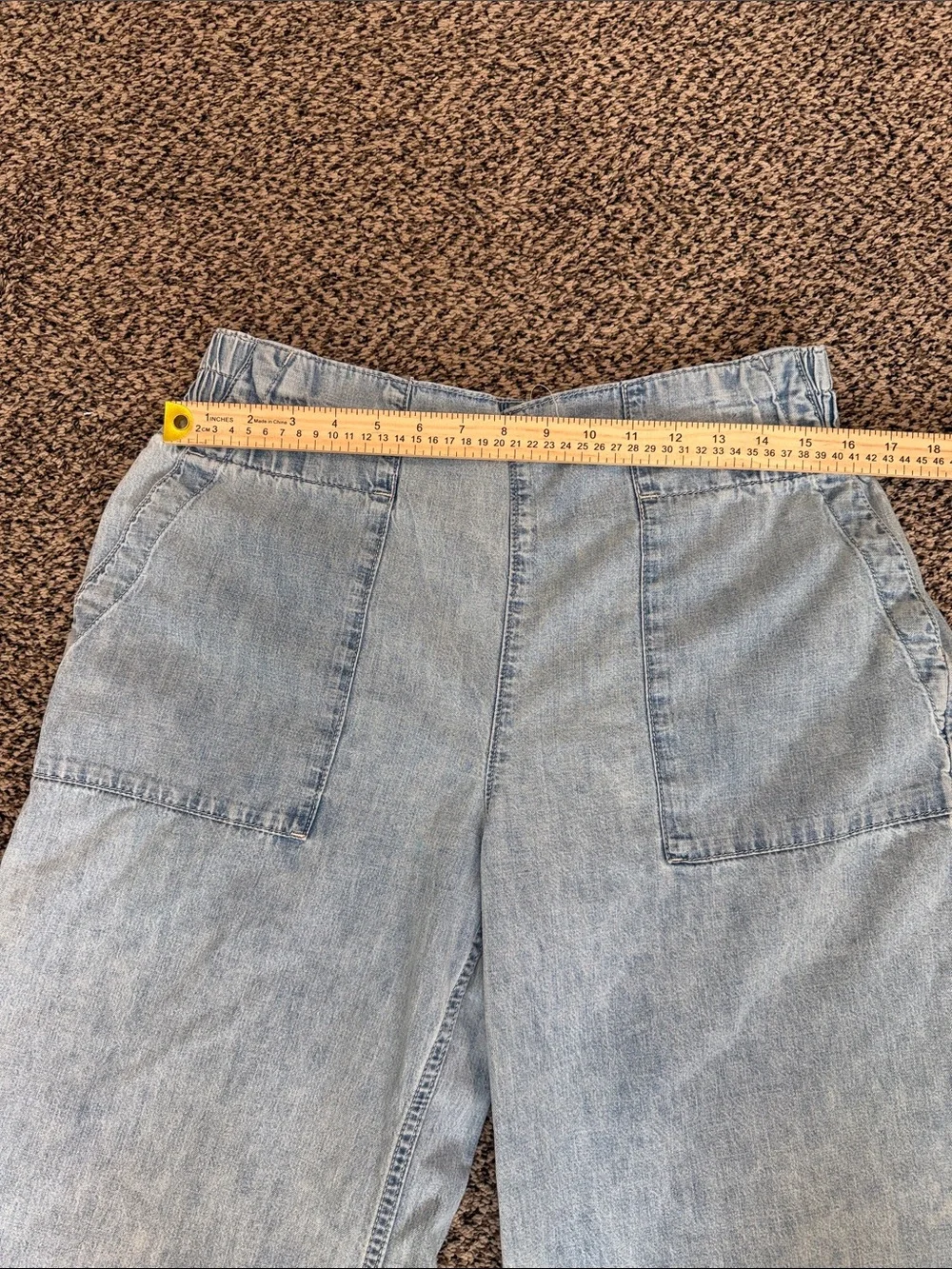 We The Free Light Wash breezy pull in denim